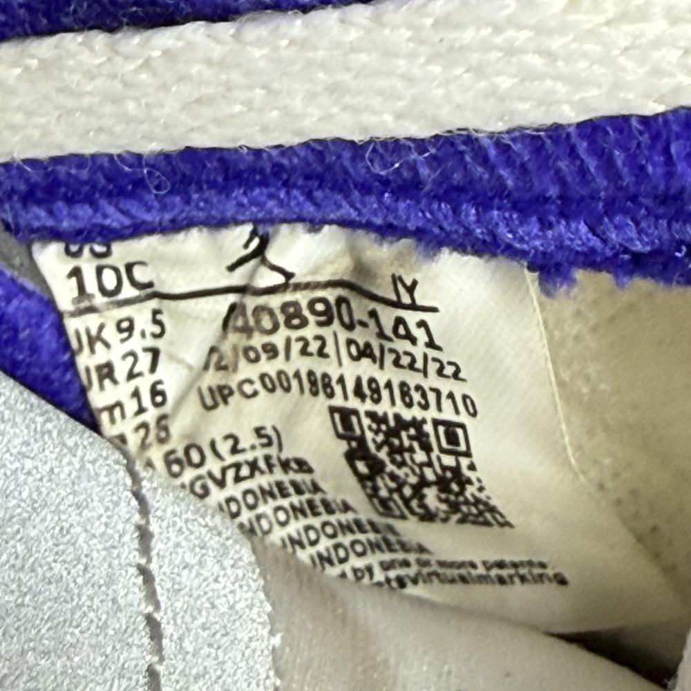 Air Jordan 5 Retro TD Dark Concord Shoes Kids Size 10 White Leather 40890-141 - Picture 6 of 9